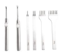 Cpolebev 6 Piezas 1/2/4/6 Puntadas DIY Conjunto Cincel Costura Diamantes Herramienta Artesanal de DIY con Borde,Aceros de Industrial Kits -Resistente y Duradero(4Mm)