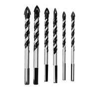 Cpolebev 6 Piezas Brocas Taladro de Azulejo de Cerámica, Juego de Broca Taladro de Mampostería Para Vidrio, Ladrillo, Concreto, Madera Punta de Carburo de Tungsteno