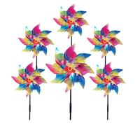 Cpolebev 6 Piezas de Hilanderos de Viento Brillantes para Patio y Jardín, Decoraciones de Patio de Césped, Molinetes Coloridos, Remolinos Reflectantes, de Viento