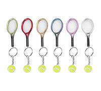 Cpolebev 6 Piezas Mini Raqueta de Tenis de Bola Colgante Bolsa Accesorios para Bolsa Deporte Publicidad Recuerdo de Fans