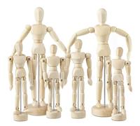 Cpolebev 6 Piezas Modelo de Maniquí de Artista Maniquí de Madera Dibujo Modelo de Figura MóVil con Soporte Maniquí Articulado Flexible