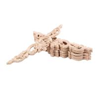 Cpolebev 6 Piezas Molduras de Madera Onlay Apliques de Madera CalcomaníA de Madera Tallada Sin Pintar Larga Muebles de Esquina de Madera de Goma