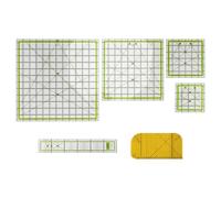 Cpolebev 6 Piezas Regla para Acolchar Regla para Acolchar AcríLica Cuadrada Regla para Cortar Tela Marcador Transparente Regla para Planchar AcríLico