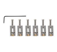 Cpolebev 6 Roller Bridge Tremolo Saddles Con Llave Para Strat Tele Guitarra Eléctrica Color Cromo