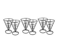 Cpolebev 6 Uds. de Estantes MetáLicos de Alambre para Alimentos, Cesta Frita en Cono, Soporte para Patatas Fritas, Soporte de ExhibicióN, Soporte para Pollo