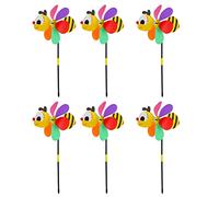 Cpolebev 6 Uds, Molinillos de Viento de Abeja, Molinos de Viento de Animales en 3D, Estacas de JardíN, Adornos para CéSped, Patio, DecoracióN de Fiesta