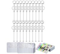 Cpolebev 60 Barras de con Cuentas en, Barra de Llaveros DIY para Cuentas, Monedero, Llaveros, Tarjetas de Agradecimiento para Mujeres y Hombres