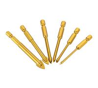 Cpolebev 6pzs Juego de brocas de taladro de vidrio Juego de taladro de ceramica azulejo 3/4/5/6/8/10mm con vastago hexagonal 1/4 pulgada para espejo marmol porcelana