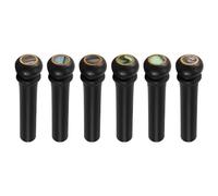 Cpolebev 6pzs Negro Concha de ebano Juego de de hueso de puente de guitarra con punta de abulon verde para accesorios de guitarra acustica