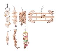 Cpolebev 7 Paquetes de Juguetes para Masticar Columpios de Loro de : Campana Colgante de Jaula de PáJaros Adecuados para PequeñOs CacatúAs Conures Pinzones Guacamayos de Amor