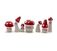 Cpolebev 7 Piezas de Mini Hongos para Manualidades, PequeñAs Hadas, Hongos de JardíN, DecoracióN de Hongos de Resina PequeñA, Estatua en Miniatura de Hongos