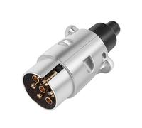 Cpolebev 7-Pin Trailer Plug Pesado Pin Redondo de 7- Conector Cableado 12V Gancho de Remolque Caravana Camion Plug N Tipo Trailer Fin