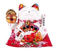 Cpolebev 7 Pulgadas de CeráMica Que Llama Al Maneki Adorno Feng Shui DecoracióN Columpio, B