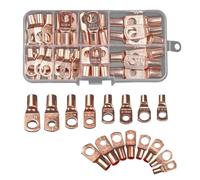 Cpolebev 70 Piezas Anillo Conector de Terminal de Cable SC6-25 Conectores de Cobre Kit de Conector de Terminal de Engarce Eléctrico de Cable Desnudo