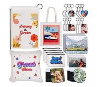 Cpolebev 76 Piezas de Productos en para SublimacióN, Llaveros en para SublimacióN de MDF de Bricolaje con Cadena de Metal, para Trabajos de DiseñO Personalizado, Regalos