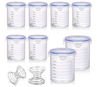 Cpolebev 8 Juegos de Recipientes de Pintura con Bola Mezcladora de Acero Inoxidable, Vasos para Pintura de Retoque con Tapas, Recipientes de Almacenamiento de Pintura (800 ML)