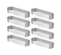 Cpolebev 8 Moldes Ovalados para Tartaletas, Postre FrancéS, Mousse, Tarta de Frutas, Anillo para Tarta, Molde para Tarta, Quiche, Anillo de Acero Inoxidable para Tarta y Mousse.