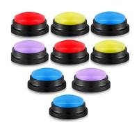 Cpolebev 8 Piezas Botón de Zumbadores de Respuesta Zumbador de Respuesta Zumbador de Programa de Juego Botón Grabable Zumbadores de Aula para Fiesta de Equipo de Navidad