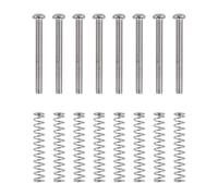 Cpolebev 8 Piezas M3 x 30mm Fonocaptor Humbucker de Guitarra Electrica Tornillo Y Resorte de de Ajuste - Plata