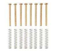 Cpolebev 8 Piezas M3 x 30mm Fonocaptor Humbucker de Guitarra Electrica Tornillo Y Resorte de de Ajuste - Dorado