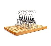 Cpolebev 8 Piezas Perchas Flojas de Serie de Madera Perchas de Pantalones de Madera Antideslizantes con de Clip de Gancho Antioxidantes RotacióN de 360 Grados para Pantalones