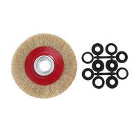 Cpolebev 8 Pulgadas 200mm Cepillo de de rueda de alambre plano de acero con 10pzs Anillos adaptador para amoladora de banco pulido