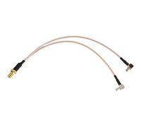 Cpolebev 8 Pulgadas SMA Hembra a y Tipo 2 X TS9 ÁNgulo Macho Conector Divisor Combinador Cable, + Plata