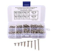 Cpolebev 800 Pcs/Conjunto M2 Tornillo de Transmisión de Acero Al Carbono Cabeza de Pan Self Tornillos de Roscado Sujetador Surtido M2X4 / 5/6/8/10/12 / 16Mm / 20Mm