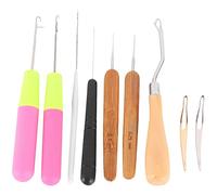 Cpolebev 9 Piezas de Gancho Doblado Juego de Agujas de Ganchillo Gancho de Enganche Herramienta de Rastas Herramienta de Bloqueo de Cabello con Aguja de Ganchillo para Trenzas
