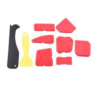 Cpolebev 9 Piezas Herramientas De Acabado De Selladores De Silicona Kit De Herramientas Para Calafatear Para Cocina Baño Sellado De Piso, Rojo