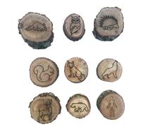 Cpolebev 9 Uds. Sellos con de Animales, Molde con de Animales, Grabado de Madera, Juguetes para Niños, Suelo Fangoso, Campo Nevado, Estampado de Pasos, Jungla