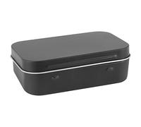 Cpolebev 95X60X21Mm Caja De Lata Negra Caja De Metal Negro con Caja De Caramelo Mate Caja Pequeña