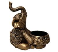Cpolebev A-Gold Candelabros de Animales, Escultura de Elefante, Candelabro para Luz de Té, Candelabros PequeñOs Decorativos, Buen Regalo de la Suerte