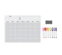 Cpolebev A3 Pizarra MagnéTica Calendario de Borrado en Seco Conjunto Pizarra Planificador Semanal para Refrigerador Refrigerador Cocina Hogar 17X12 Pulgadas