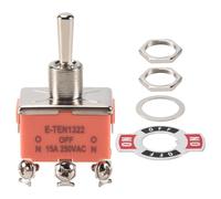 Cpolebev AC 250V 15A Enclavamiento 3 VíAs On-Off-On Interruptor de Palanca de Doble Tiro de un Solo Naranja