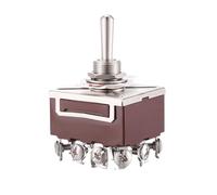 Cpolebev AC 380V 10A encendido/apagado/encendido 3 posiciones 12 Interruptor de palanca de enclavamiento 4PDT