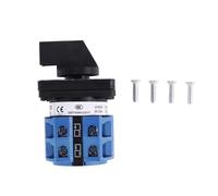 Cpolebev AC660V 25A 2 3 posiciones Interruptor de cambio giratorio de plastico momentaneo Azul + Negro