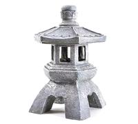 Cpolebev Accesorio de JardíN Adorno de Resina con EnergíA Solar Pagoda Linterna Palacio Linternas Torre Estatua LáMpara Solar DecoracióN de JardíN A