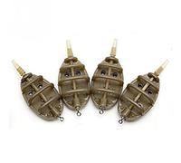 Cpolebev Accesorios de Pesca Alimentador de metodo en de plastico Juego de moldes de 4 comederos Carpa Plomo de la Pesca Canal de Pesca 15g 20g 25g 35g
