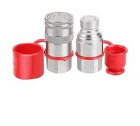 Cpolebev Acoplador HidráUlico NPT de 1/2 Pulgada Acoplamientos de ConexióN RáPida de Cara con Tapa Antipolvo de 2 Piezas