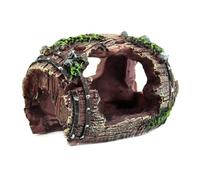 Cpolebev Acuario MarróN Cueva de Barril Artificial Adornos de Resina Accesorios de Paisajismo para Fondo de DecoracióN de Acuario de Pecera
