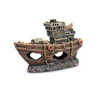 Cpolebev Acuario Pirata Paisajismo Resina Tanque Estatua Mini Adorno de Naufragio Ornamental Refugio para Peces Accesorio DecoracióN