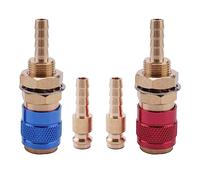Cpolebev Adaptador de Agua de Gas Refrigerado por Aire Refrigerado por Agua de 2 Uds 6Mm Accesorio de Conector RáPido para Enchufe de Soplete de Soldadura MIG TIG, Azul + Rojo