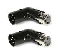Cpolebev Adaptador de Ángulo XLR de 3 de 2 Piezas, Adaptador XLR Macho A Hembra Ajustable de 90 Grados, Conector Niquelado de 3 para Audio