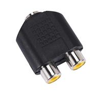 Cpolebev Adaptador De Conector De Enchufe De Ranura Hembra De 3,5 mm A Doble Hembra Fono
