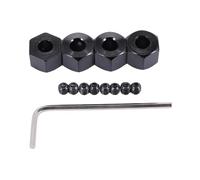 Cpolebev Adaptador Hexagonal de Cubo de Rueda Combinador de Metal de 4 Piezas de 5 Mm una 12 Mm para D12 C14 C24 B14 B16 MN D90 D91 RC Coche Piezas de ActualizacióN, Negro