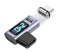 Cpolebev Adaptador USB C MagnéTico PD de 240 W, Carga RáPida, Tipo C una USB C, Conector USB 4, 80 Gbps, 16 K, 60 Hz, Conector en Forma de Codo.