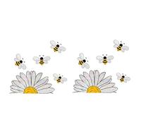 Cpolebev Adhesivo de Cristal Estilo Abeja, Adhesivo para Ventana de Abeja, Adhesivo para Vidriera, Adhesivo para Ventana de Cristal con Girasol