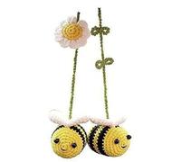 Cpolebev Adorno de Abeja Tejida para Coche, Adorno de Abeja Tejido A Mano, Accesorio para Espejo Retrovisor de Coche para Amantes de Las Abejas