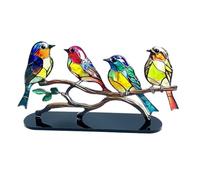 Cpolebev Adornos de Escritorio de PáJaros Manchados en Rama, AcríLico de Doble Cara, Arte de Mesa Plano, DecoracióN de la HabitacióN del Hogar